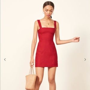 Reformation Red Brigitte Mini Dress